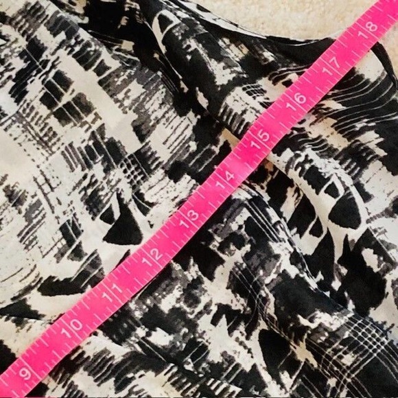 Parker $253 Women's Small Black White Abstract Print Sleeveless Mini Dress - Picture 8 of 11